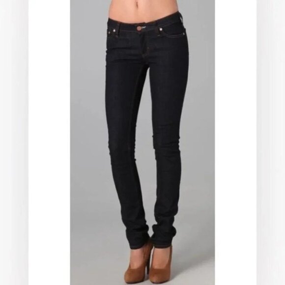 Acne Studios Kex Soft Raw Straight Leg Skinny Jeans Dark Wash Low rise Size 27 - Picture 2 of 15